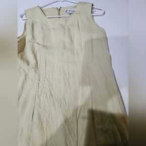 jennifer eden sleeveless butter yellow linen fully lined size 12